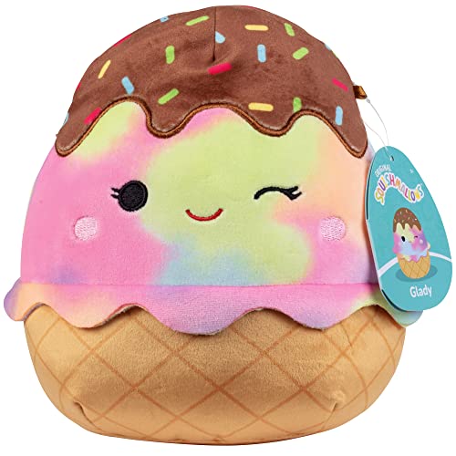 Squishmallows 8´´ Glady The Rainbow Ice Cream - Officially Licensed Kellytoy Plush - Collectible Soft & Squishy Stuffed Animal Toy - Add Glady to Your Squad - Gift for Kids, Girls & Boys - 8 Inch