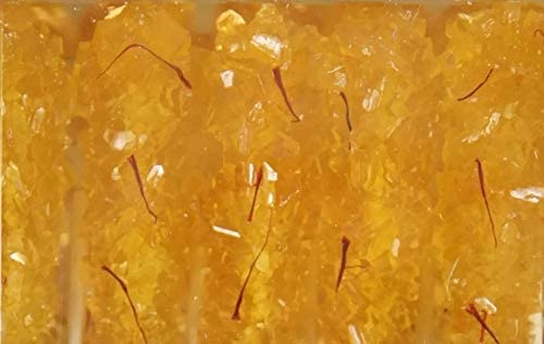 SHIRIN Saffron Rock Candy with Stick1 Pound (453 gr)