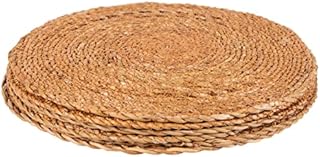 6x Water Hyacinth Wicker Weave Placemats - Typha Design Round Drinks Woven Placemat - By Argon Tableware