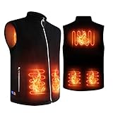 Aojun Chaleco Térmico Eléctrico Unisex Chalecos Calefactables Hombre Camiseta Moto de Invierno Lavable para Camping Senderismo Esquí Pesca (Sin bateria)