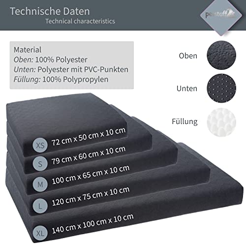 PETSTUFF Orthopädisches Hundebett Bezug abnehmbar waschbar Farb- und Größenwahl, dunkelgrau, S