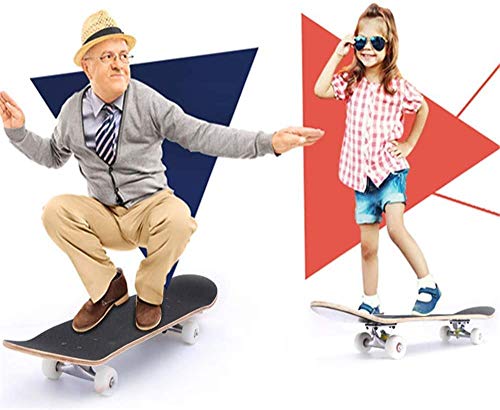Wsjyp Skateboard 31"X7.8"Inch, Double Kick Trick Skateboards, Cruiser Penny Kids Beginners Longboard, Adult Boys Girls,A #TOP6
