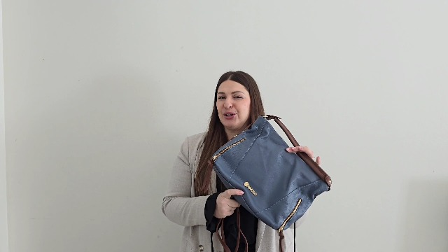 Bolso Tote mediano de cuero italiano para mujer miniatura 7