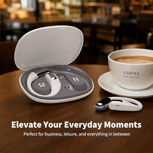PDSKEPZ Open Ear Earbuds, IPX4 Waterproof Running Headphones for Gym Beige, Bluetooth 5.4 Wireless Earphones, 48H Playtime, Lightweight Earbuds with Ear Hooks - image 7