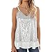 Produktbild ESAILQ Damen Chiffon lose Top ärmellose Bluse Damen Casual Tanktops (Weiß, M)
