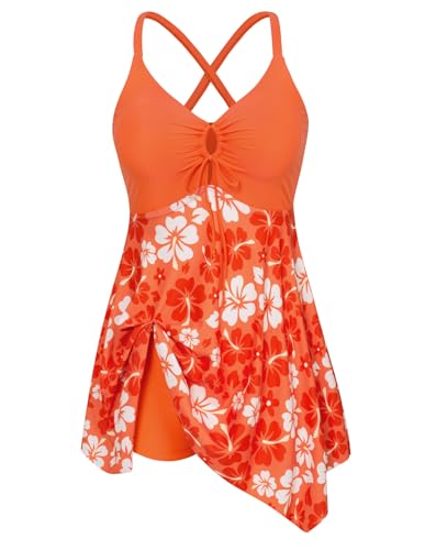 Hanna Nikole - Hanna Nikole Women's Plus Size Swim Dress Tummy Control Orange 22W Bathing Suit - Best Deal on Amazon
