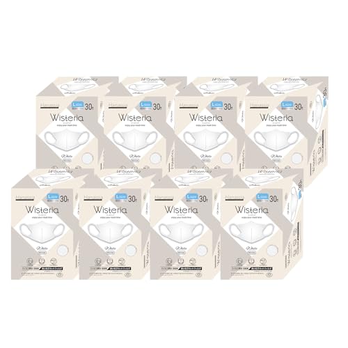 Hanassia�}�X�N �s�D�z ���̌^ �傫�߃T�C�Y(150×115mm) ��?� 30��×8�� Wisteria �g���̂ă}�X�N ������� �����ɂ��Ȃ�Ȃ� �z���C�g �S���}�X�N�H�Ɖ����}�[�N����