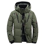 Chaqueta de plumón de invierno para hombre Casual Snow Parkas abrigo blanco pato abajo con capucha, Verde ejército, 4X-Large