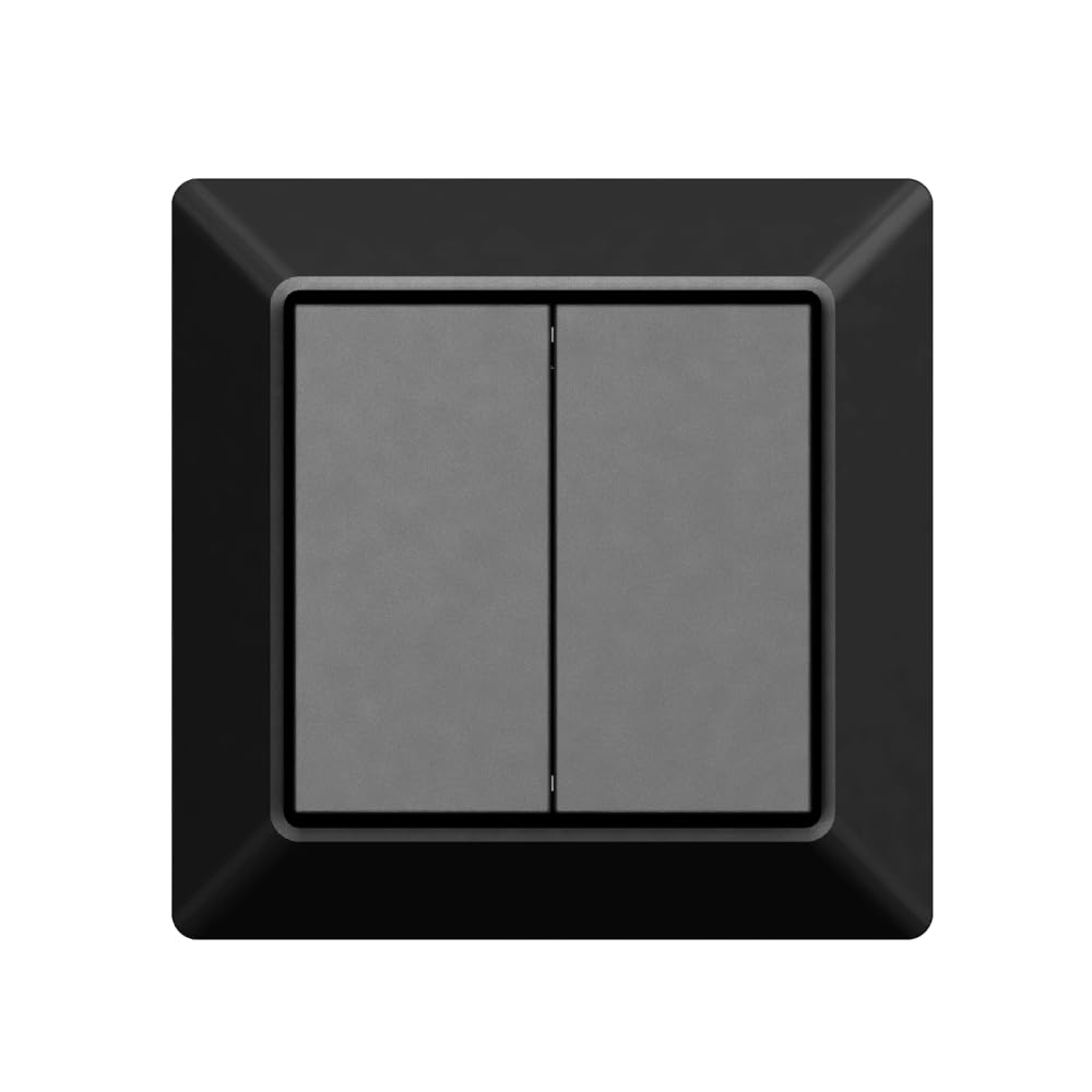 iCasa Zigbee Pulse 6P Wandschalter | Mattschwarz | Funktioniert nur mit Húe (Friends of Húe) und deCONZ | 4 geräuscharme Taster | Lange Batterielaufzeit