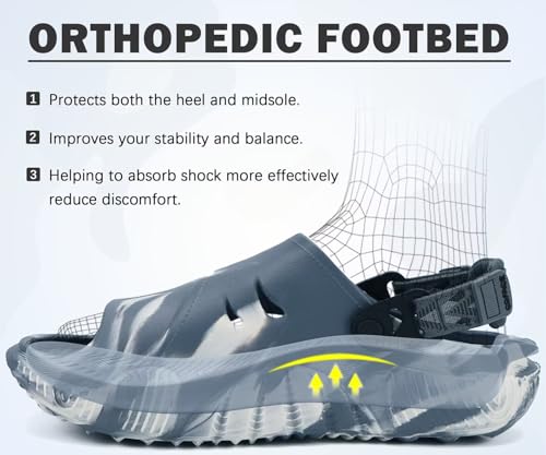Image of COFACE Mens Orthotic Clogs Orthopedic Mules for Men Recovery Sandals Man Plantar Fasciitis Summer Casual Size 7-15