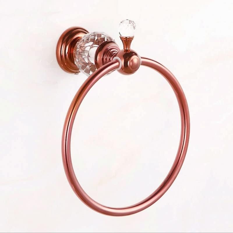 LSLYTQ Towel Rings, Luxury Crystal Brass Gold Towel Ring, Towel Holder, Bath Towel Bar, Bathroom Accessories Home Decoration