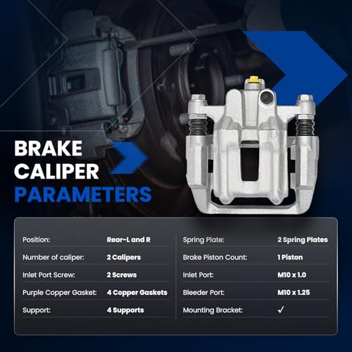 Image of Rear Brake Caliper Assembly Replaces for 19-B2589 19-B2588, Compatible with Acura CL 2001-2003 3.2L V6, for TL 1999-2008 3.2L V6, Compatible with Honda Element 2003-2011 2.4L L4, GAS