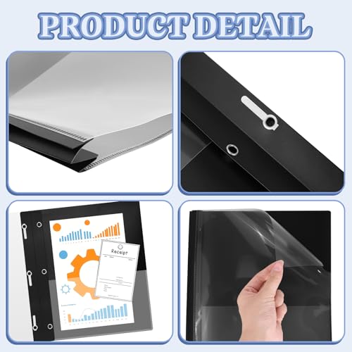 Cmkura 8 Pack Report Covers with 3-Prong Fasteners, 8.5x11 Letter Size Clear Front Plastic Folders Plastic Folder Covers for School Office Presentation Document Resumes