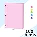 Pink Loose Leaf Paper 100 Sheets Colored Filler Paper 8 * 10.5 College Ruled 3-Hole Punched Paper for 3-Ring Binders Notebook Lined 8
