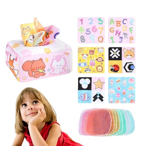 Juguetes textiles para recién nacidos – Caja suave colorida, juguetes sensoriales | Módulo cuadrado plegable, juego de aprendizaje temprano con relleno suave y tejido seguro