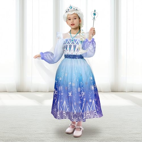 Disfraz completo de princesa para niñas con capa y corona miniatura 2