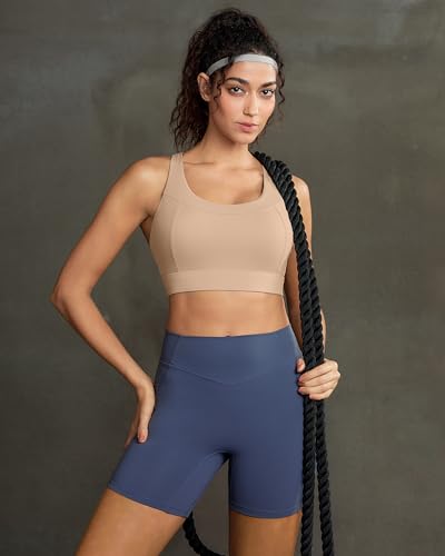 Image of RUNNING GIRL Sports Bra for Women High Support,Strappy Running Supportive High Impact Sports Bras with Sewn in Pads