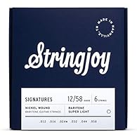 Optimal Tuning Stability: Experience consistent, reliable tuning with Stringjoy Baritone Signature Nickel Electric Guitar Strings, ensuring your performance is always pitch-perfect, making them the best guitar strings for tuning stability Smooth Play...