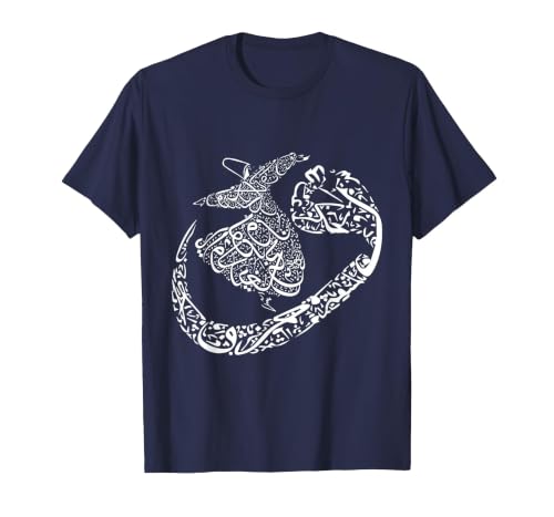 Rumi Mevlana Dervis Turkey Sufi Sufismus Derwisch T-Shirt, Men, Navy Blue, 4X-Large