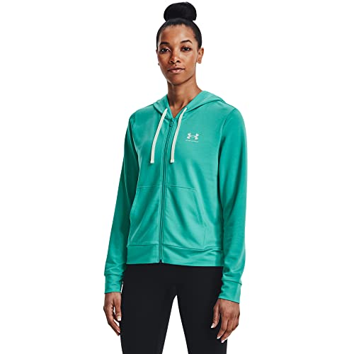 Under Armour Womens Rival Terry Full Zip Hoodie Green L