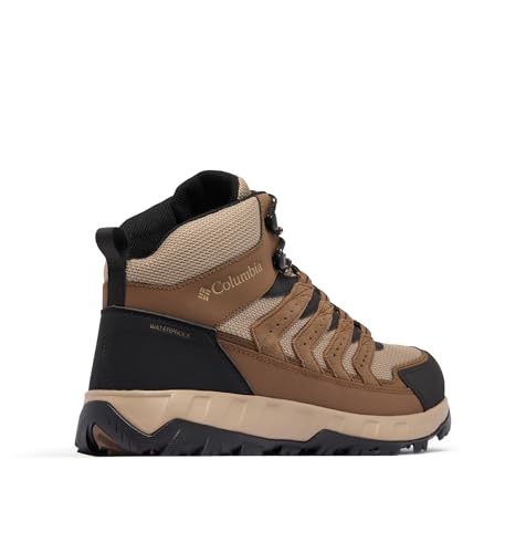 Columbia Mens Strata Trail Mid Waterproof, Dark Brown/Khaki II, 10.5