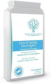 Keto & Fasting Electrolytes - 120 Capsules - Advanced Rapid Rehydration Formula with a Balanced Magnesium, Sodium, Potassium & Chloride Blend - Suitable for Ketogenic Diets - Vegan Friendly - UK Made