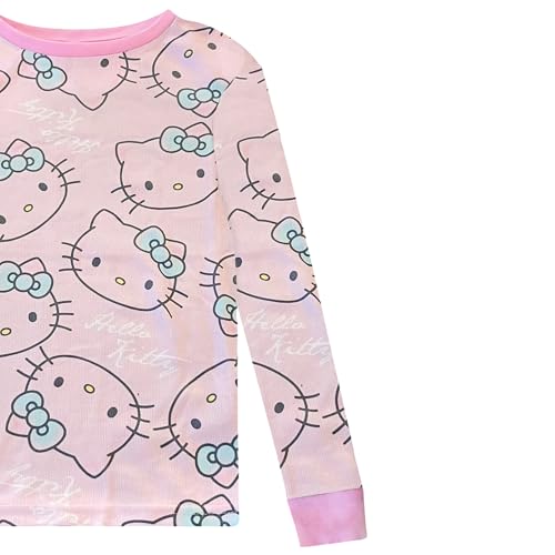 Hello Kitty 4 Piece Pajama Set - Toddler Girls PJ Set with Long Sleeve Shirt & Pants - Kids Sleepwear Set - Official License4