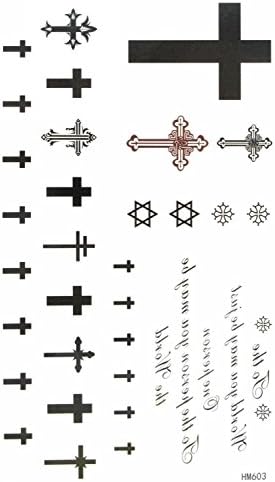 MapofBeauty Cross Temporary Tattoo Waterproof Body Tattoo Sticker (2 pcs/lot)
