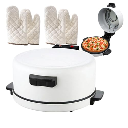 WOTZOV Horno eléctrico Antiadherente para Pizza de 2000 W, minihorno para Pizza de encimera, máquina automática para Hacer Pan y Pizza para Uso Comercial, Interior y Exterior, Control de