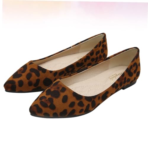 Chaussures Léopard Plates Pointues Femmes Simili Cuir Taille 43