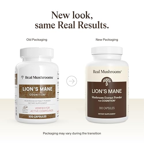 Real Mushrooms Lion’s Mane Supplement Capsules - Organic Lions Mane Extract for Overall Wellbeing - Beta Glucan Suppleme - Additional View