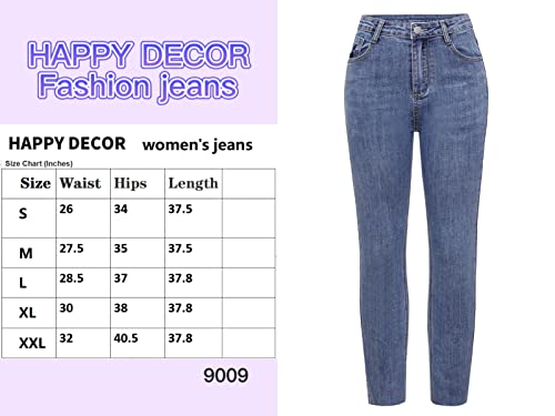 Happydecor Shredded Straight Fit Women's Jeans, Women's Jeans With Stretch, Two Tone Women's Denim Trousers, Casual Jeans #TOP6