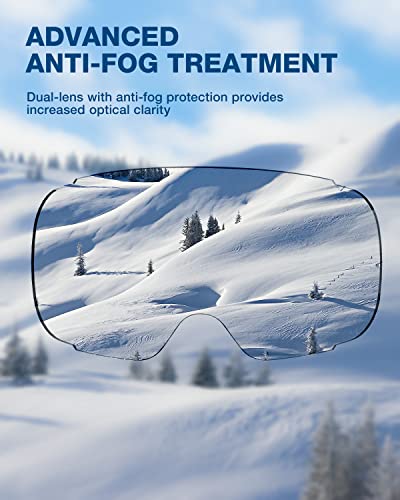 Zionor Ski Goggles, Z1 Zipon Hd Lens Snow Goggles For Men Women Adult, Anti-Fog Magnetic Lens Snowboard Goggles With Uv Protection, Otg Snowboarding Goggles, Over Glasses Skiing Snowmobile Goggles #TOP5