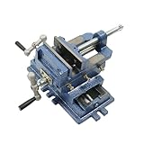 kimllier Cross Slide Drill Press Vise 2 Way X-Y Heavy Duty Clamp Machine Cast Iron Drill Press X-Y Compound Vise - 4 Inch Blue