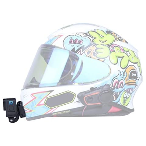 Lupholue Motorcycle Helmet Chin Mount with Curved Base Mount and Sticky Pads for GoPro Hero 12 11 10 9 8 7 Black Silver White 6 5 4 Osmo Special for Helmet SHOEI Z8 Cover