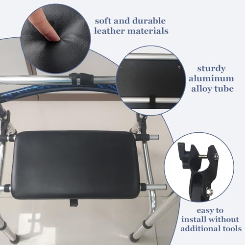 Asiento universal para andador plegable acoplable negro de altura ajustable 20-24 pulgadas 7