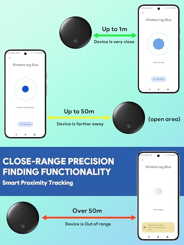 Air Smart Tracker Tag for Android, Item Locator Key Finder Works with Find Hub App, Luggage Tracker for Keys, Wallet, Suitcase, IP67 Waterproof, Compatible with Galaxy & Pixel Android Phone