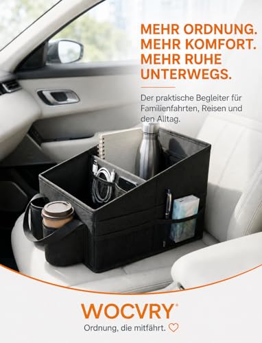 WOCVRYY Auto Organizer Kinder Rücksitz, Stabil Faltbar 600D Oxford