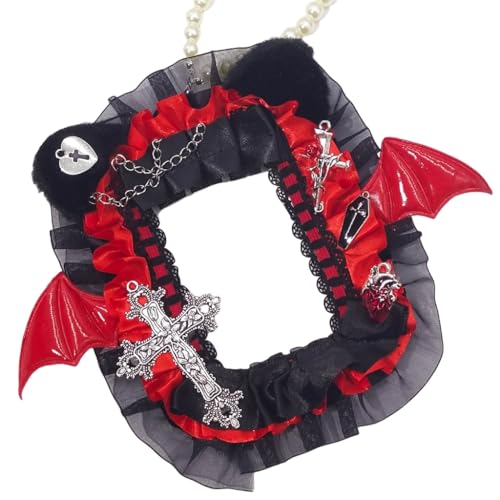 Bat Wing Photocard Case with Beads Chain Devil Bat Wing Photo Card Display Holder Photocard Holder Keychain Bag Pendant