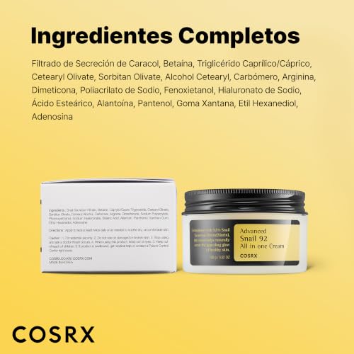 Miniatura 7 de Cosrx Advanced Snail 92 All In One Cream, 100g, Anti Manchas Y Antiarrugas, Crema Hidratante De Dia Y Noche