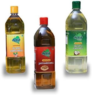 Aalam Cold Pressed / Wood Pressed Sesame,Groundnut & Coconut Cooking Oil Combo Pack Each - 500ml