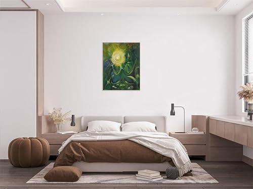 Tableau sur toile œil doré Max Ernst avec cadre de qualité supérieure argenté