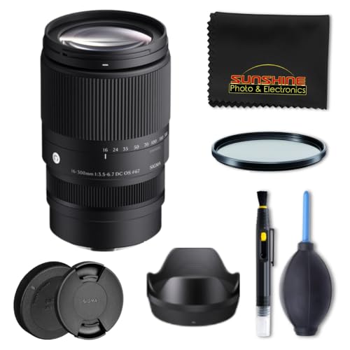 Image of Sigma 16-300mm f3.5-6.7 DC OS Contemporary Lens for Sony E with Sunshine Photo Basic Bundle - 4 Years Manufacturer Warranty