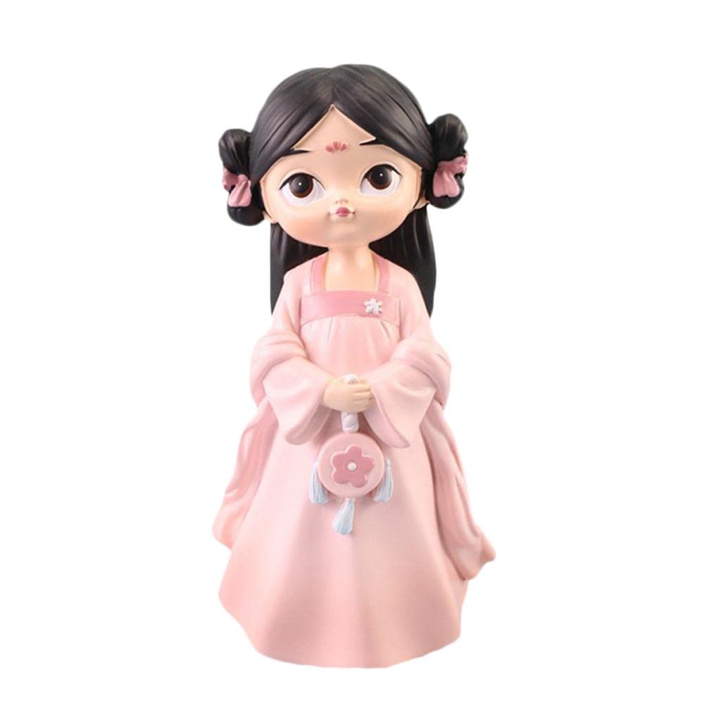 Moxic Chinese Palace Girl Resin Ornaments Pink