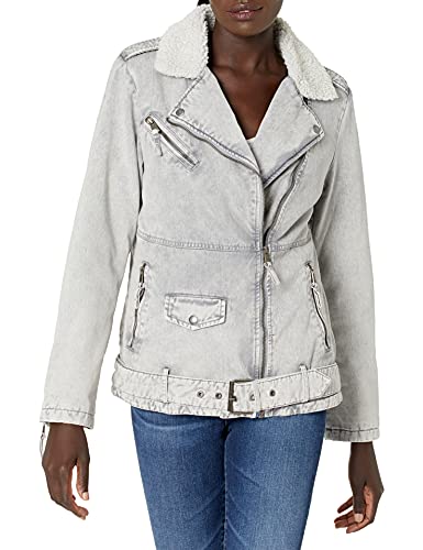 Levi's Damen Acid Wash Motorradjacke, Baumwolle, Sherpa, Übergröße...