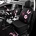 CAR PASS Universal Cloth Butterfly Car Seat Covers Full Set, Embroidered Flower Waterproof Car Floor Mats Carpet, Butterflies Steering Wheel Cover for Car Accessories Interior Sets (Black and Pink)