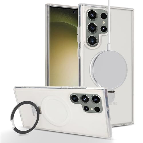 Image of Cavor for Samsung Galaxy S23 Ultra Case, Compatible with Magsafe, White | Galaxy S23 Ultra Phone Case with Stand Magnetic, Shockproof Slim Protective Cases for Women Men