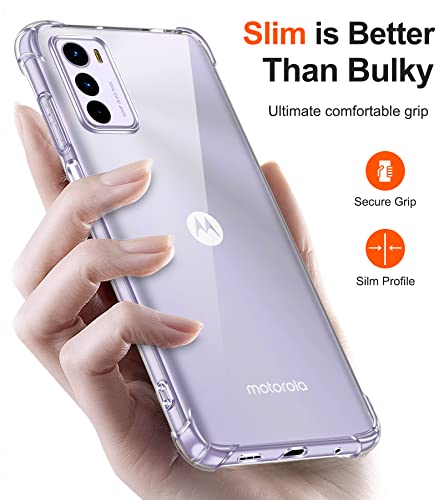 Image of Lustree Back Cover Transparent Case Compatible with Motorola G31 | Clear + TPU Case with 4 Corner Air Cushion Protection & Camera Protection | Slim& Stylus Cover