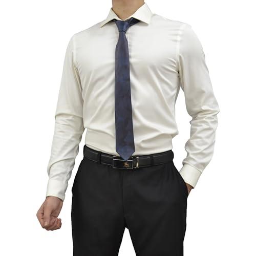 Image of Mens Lamb Leather Necktie - Skinny Solid Casual Business Wear Narrow Leather Slim Tie- Neckties for Party Wedding Gift