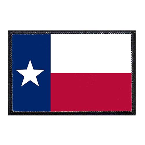 Texas State Flag Morale Patch | Hook and Loop Attach for Hats, Jeans, Vest, Coat | 2x3 in | by Pull Patch